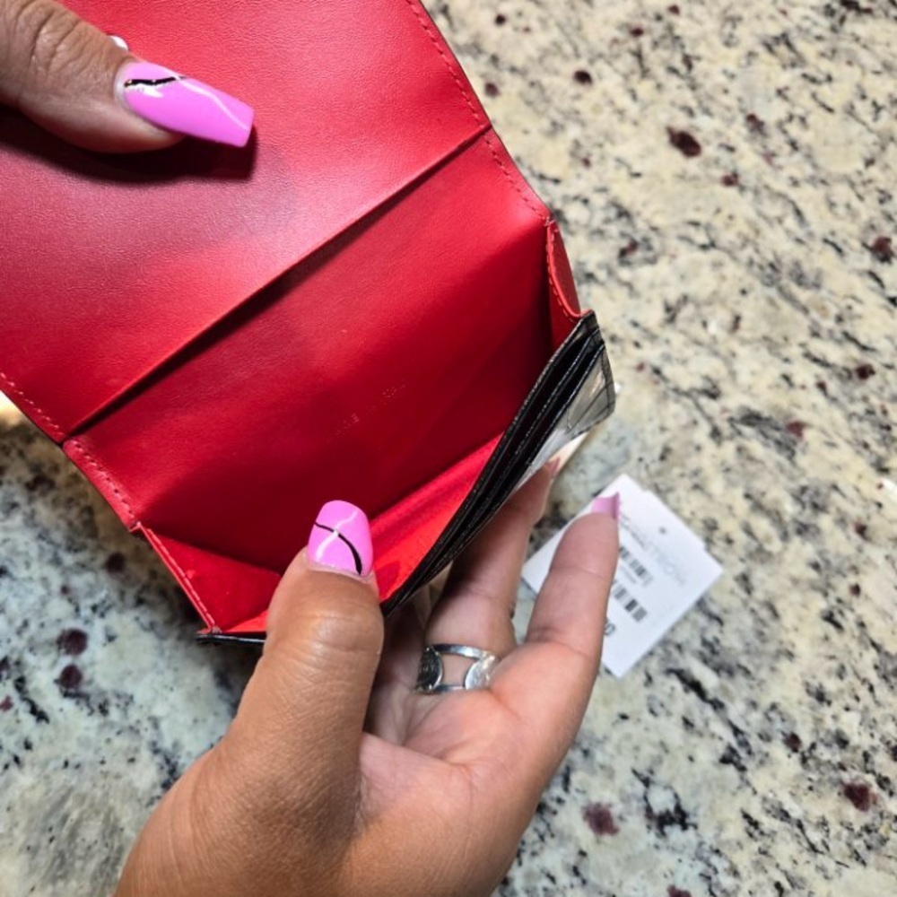 NEW Christian Louboutin Loubeka Croc Embossed Patent Leather Business Card Case - Picture 7 of 9